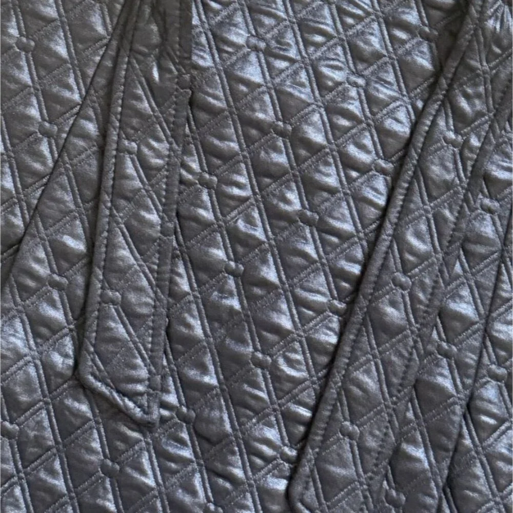 Carole Wren Pleated Quilted Skirt-Black-Size L-GUC